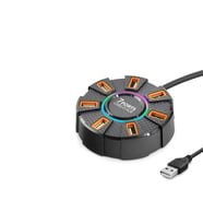 USB Hub RGB 7 Port 480 Mbps 1.2 m Siyah HDX7035