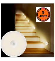 5 Adet Çok Amaçlı Hareket Sensörlü Şarjlı Dolap içi Led Aydınlatma (Beyaz)