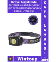#KafaLambası Güçlü Powerled SMD Dış Mekan Av Kamp Fener Pratik Sensörlü Sinyalli Şarjlı Kafa Lambası