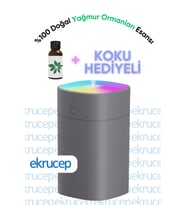 400ml Hava Nemlendirici Buhar Makinesi ve Aroma Difüzörü + Yağmur Ormanları Esansı