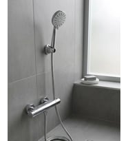 Krem Duş Başlığı Seti 4 Kademeli El Duşu Spiral Hortumlu Banyo Seti