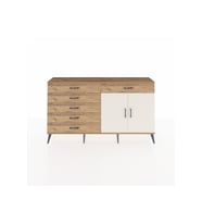Arges Konsol Tek Raflı 6 Çekmeceli 2 Kapaklı 176x30x99 Çam-Aytaşı/Çam