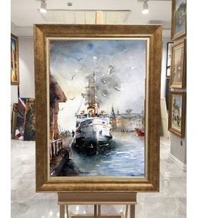 Altın Paspartulu Çerçeveli Tablo C628 (Gold)