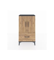 Arges Komodin 2 Raflı Tek Çekmeceli 2 Kapaklı 60x30x106 Antrasit-Çam