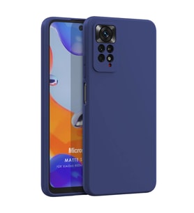 Microsonic Matte Silicone Xiaomi Redmi Note 11 Pro 5G Kılıf Lacivert