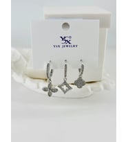Zirkon Taşlı Üçlü Kombin Küpe - Kp00407