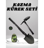 Kazma Kürek Seti Pusulalı Katlanır Portatif Kazma Kürek Seti Çok Fonksiyonlu Katlanabilir