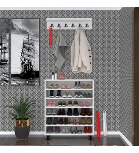 Kenzlife ayakkabılık çapula6 byz 98*080*30 kapaksız 6 raflı 24 çift ayakkabı kapasitesi