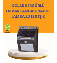20 LED Güneş Enerjili Hareket Sensörlü Dış Mekan Duvar Lambası