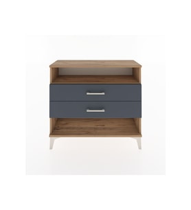 Arges Şifonyer Tek Raflı 2 Çekmeceli 88x30x80 Çam-Antrasit