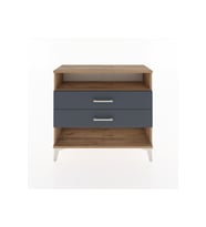 Arges Şifonyer Tek Raflı 2 Çekmeceli 88x30x80 Çam-Antrasit