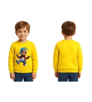 Unisex Groot Baskılı Çocuk Swaetshirt 3 İplik Şardonlu (Sarı)