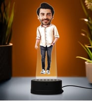 Doğum Günü Hediyesi,Sevgiliye Hediye, Kişiye Özel Fotoğraflı En Tatlı Abi Karikatür 3D Led Lamba (Beyaz)