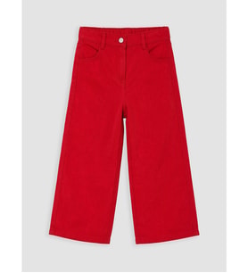 LCW Kids Kırmızı Wideleg Kız Çocuk Gabardin Pantolon