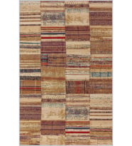Eliana Home Baskılı, Yıkanabilir Kaymaz Taban Salon Halısı LNA1252 100x150 cm (Kahverengi)