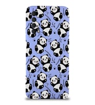 Huawei P Smart 2021 Uyumlu Lansman Kılıf Panda Tasarımlı İçi Kadife Kapak-Lila (Şeffaf)