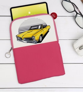 BK Gift Klasik Araç Tasarımlı Taşınabilir Koruyucu Tablet Kılıfı & Organizer Çanta - Pembe-5