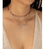 Kişiye Özel Tasarım İsim Kolye 925K Gümüş (Rose)
