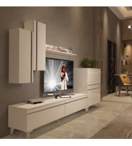 Decoraktiv Eko 6 Mdf Std Silver Tv Ünitesi Tv Sehpası - Parlak Beyaz