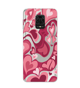 Redmi Note 9 Pro/Note 9S Uyumlu Kalp Desenli Şeffaf Telefon Kılıfı