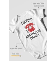 Dayımı Aratmayın Bana Kısa Kollu Bebek Body %100 Pamuk