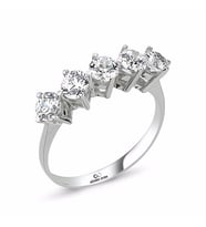 Swarovski Taşlı 925 Gümüş Beştaş Yüzük