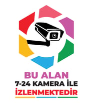 MeyArt Sac Levha 7/24 Bu Alan Kamera İle İzlenmektedir - Sac Uyarı Levhası 20x30cm