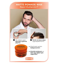 Orta Sert Tutuşlu Ossion Medium Hold Pomade Krem Mat Wax 100 Ml
