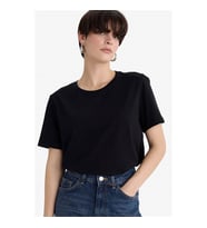 Defacto Regular Fıt Düz Premium Siyah Kadın T-Shirt A9428AX/BK81