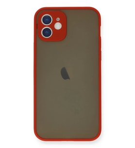 Newface Apple iPhone 12 Mini Kılıf Montreal Silikon Kapak - Kırmızı