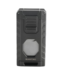 Quantoro Üç Torch Pürmüz Easy S/İğneli/Delicili Gunmetal Metal Puro Çakmağı - TRZ1202