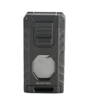 Quantoro Üç Torch Pürmüz Easy S/İğneli/Delicili Gunmetal Metal Puro Çakmağı - TRZ1202