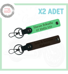 K. Kahve - F. Yeşili 2'li Anahtarlık, Rüzgar Tutkunu İçin Özel Plaka ve İsim Yazılabilen Hediyelik