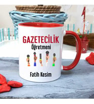 Gazetecilik Öğretmenine Özel Öğretmenler Günü Hediyesi Kişiye Özel Kupa Bardak