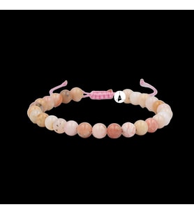 Opal Pembe 6mm Merdiven Kapama Doğal Taş Bileklik