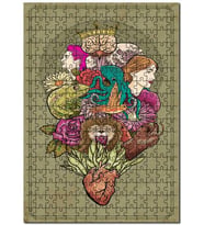 Cakapuzzle İlütrasyon Kalp Beyin İnsan Hayvan Puzzle Yapboz MDF (Ahşap) (120 Parça)