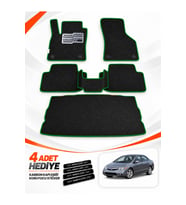 e-biz HONDA CİVİC-FD6-SEDAN (2006-2011) Uyumlu EVA Oto Paspas Bagaj Paspası Dahil Siyah-Yeşil