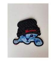 11X12 CM PUL PAYETLİ KEDİ APLİKE YAMA ARMA