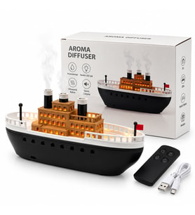 AROMA DIFFUSER GEMİ IŞIKLI HAVA NEMLENDİRİCİ BUHAR MAKİNE - KOKU GİDERİCİ 250ML KRD-8769 (5343)
