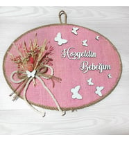 Lora Davet Kız Bebek kapı süsü, Hastane kapı süsü, Duvar süsü (1 Adet) Pembe - 36211