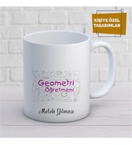 Kişiye Özel İsim Yazılabilir Geometri Öğretmeni Kupa Bardak