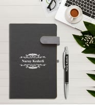 Kişiye Özel DesenTasarımlı  İsme Özel Defter ve Kalem