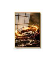 Dikey Çerçeveli Cam Hukum Yuzugu Modern Ev Dekoru Duvar Sanatı Ev Ofis Tablosu (Altın)