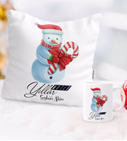 BK Gift Kişiye Özel Yılbaşı Mutlu Yıllar Tasarımlı Yastık Kupa Seti - 5