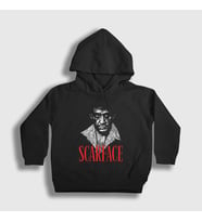 Presmono Unisex Çocuk Siyah Tony Montana Film Scarface Kapüşonlu Sweatshirt 251082tt