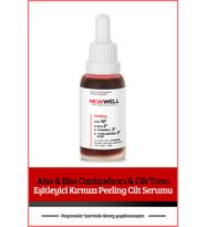New Well Aha & Bha Canlandırıcı & Cilt Tonu Eşitleyici Kırmızı Peeling Cilt Serumu 30 Ml