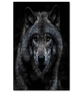Cakapuzzle Karanlık Arkaplan Vahşi Kurt Puzzle Yapboz MDF (Ahşap) (120 Parça)