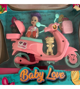 Baby Love Kedili Motorsiklet Oyun Takımı (Pembe)