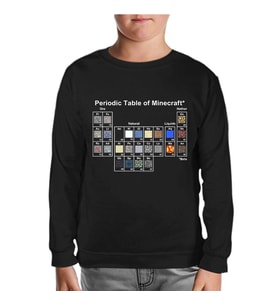 Minecraft - Periodic Table Siyah Çocuk Sweatshirt
