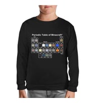 Minecraft - Periodic Table Siyah Çocuk Sweatshirt